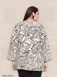 GWPa-28110 Polyester Printed Tops For & Women & Girl - 3XL