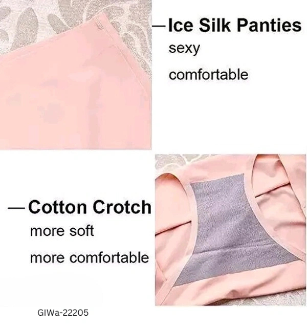 GIWb-22205 Ice Silk Mid-Waist Laser Cut Seamless Panties - Free Size