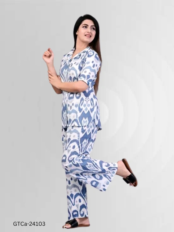 GTCa-24103 Printed Night Suit Set For Women - 4XL