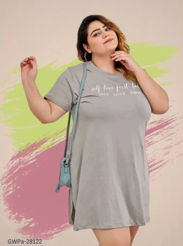 GWPa-28122 Stylish Cotton Fabric Long Top - 6XL