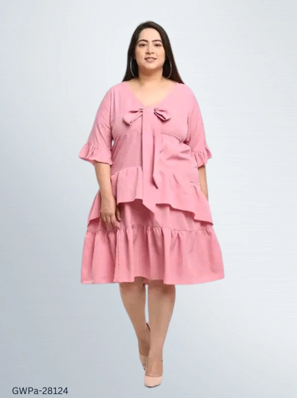 GWPa-28124 Women's Pink Dress - 3XL