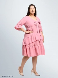 GWPa-28124 Women's Pink Dress - 3XL