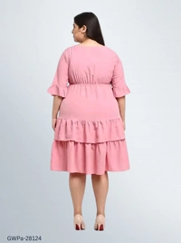 GWPa-28124 Women's Pink Dress - 3XL