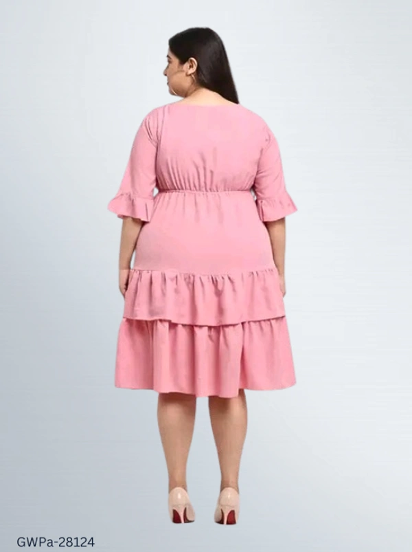 GWPa-28124 Women's Pink Dress - 3XL