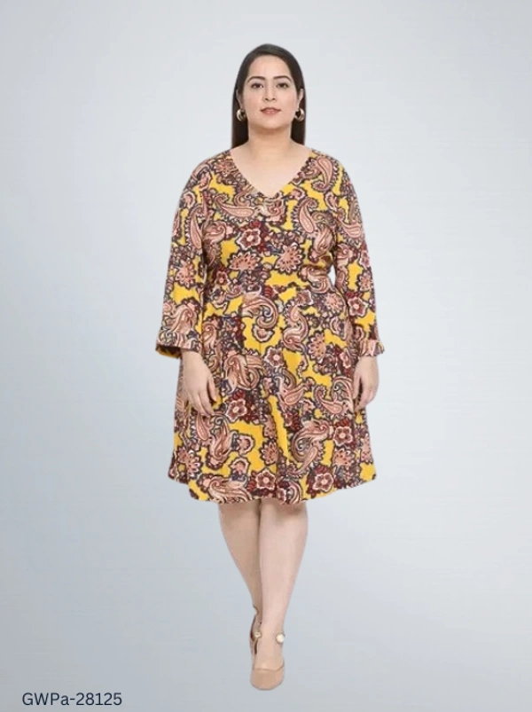 GWPa-28125 Multicolor Women Viscose Dress - 4XL