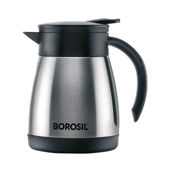 Borosil 500 ML - Stainless Steel - Vacuum Insulated Teapot Flask - Silver