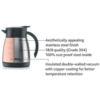 Borosil 500 ML - Stainless Steel - Vacuum Insulated Teapot Flask - Silver