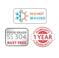 Borosil Gosport 600 ML Stainless Steel - Vacuum Insulated Flask Water Bottle, Black