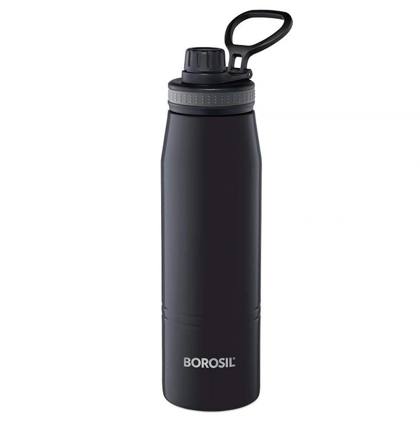Borosil Gosport 900 ML Stainless Steel - Vacuum Insulated Flask Water Bottle, Black