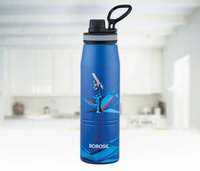 Borosil Gosport Cricket 900 ML Stainless Steel - Vacuum Insulated Flask Water Bottle, Blue