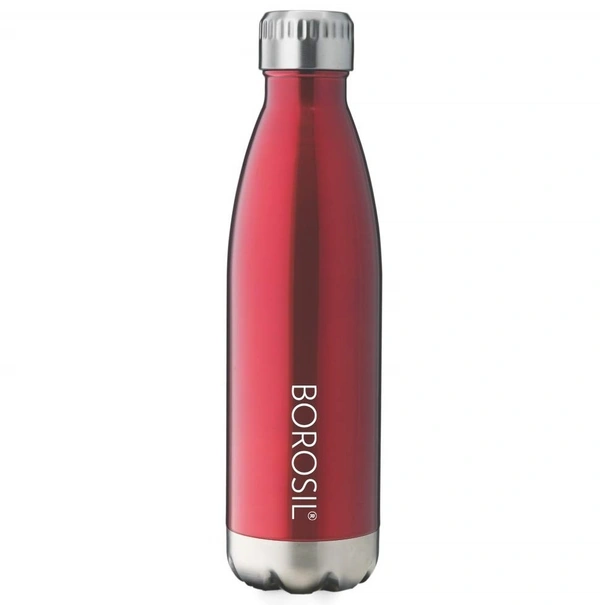 Borosil TRANS BOLT 750 ml Stainless Steel- Vacuum Insulated Flask Water bottle, Red