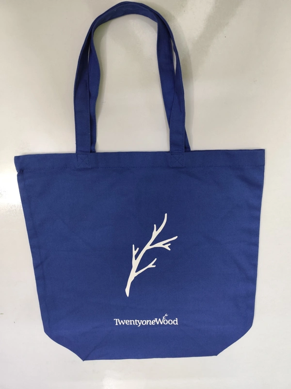 Blue twentyone  Wood tote bag 