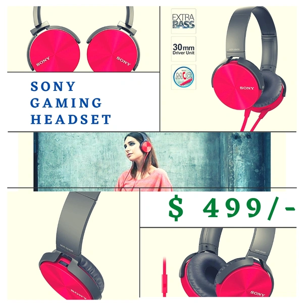 Sony Gaming Headset - Red Colour