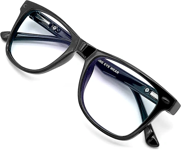 GLEBIX FLEXIBLE Square Frame With Blue Cut Leneses  - Flx-846-blk