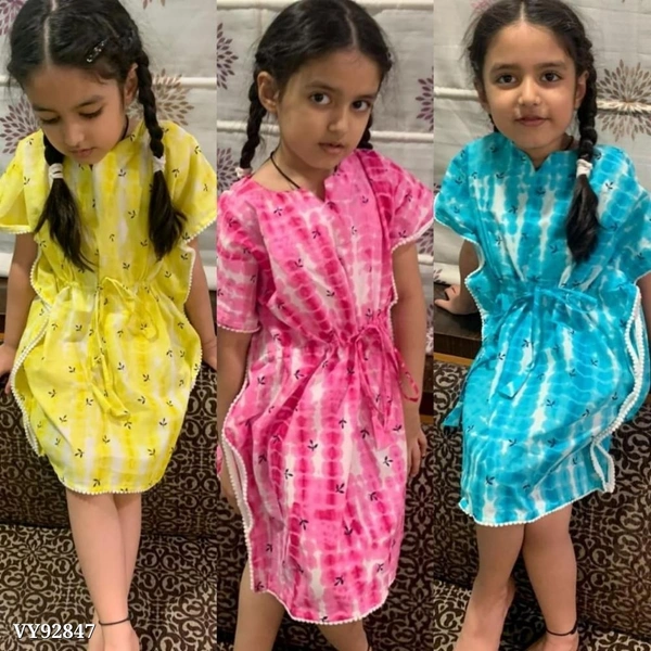 *tir and dye kaftan for kid*Ready to ship - Blue, 4-6