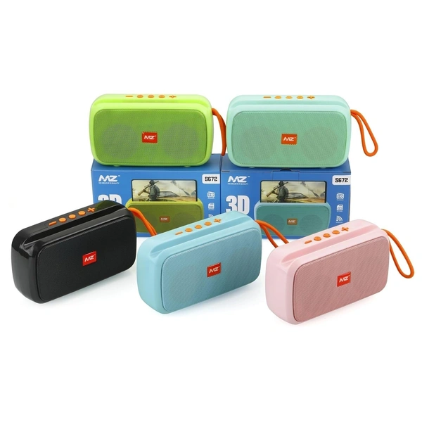 MZ S672 Portable Bluetooth Speaker | Dynamic Thunder High Sound Quality & High Bass Battery Stereo Channel (Black) - Black