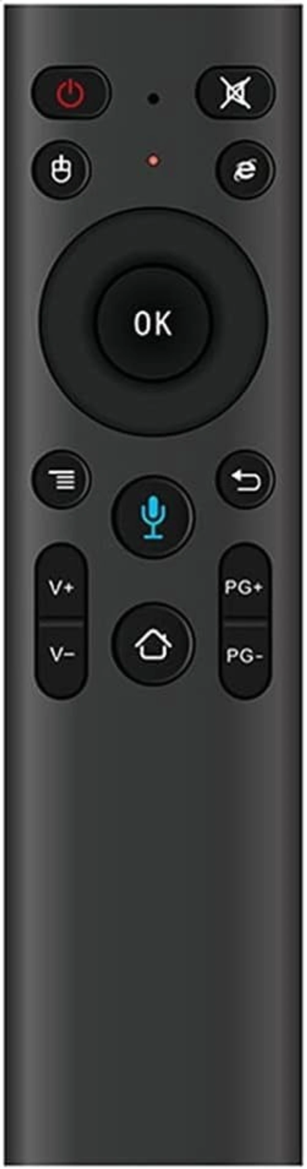 VEV Universal AIR Mouse Dongle Voice Smart Remote | 2.4G Wireless With Voice & Mouse | Motion Sensing Air Mouse Remote | Compatible For Android Smart TV Box With Voice Supported (BLACK)