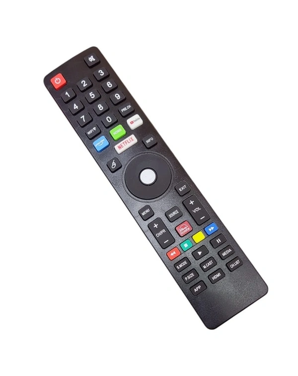 VEV Remote LED 539 Universal Remote Control For Sainyo Chinese LED Remote Non-Branded Smart TVs Remote With PrimeVideo, YouTube, Netflix Function (BLACK)