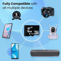 EVM Micro SD Card 16GB SD HC Class 10 100 MB/S (BLACK) - 16 GB