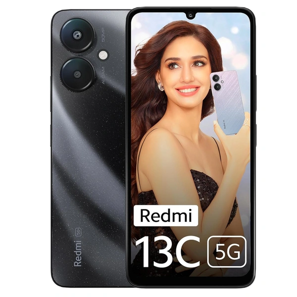 REDMI Redmi 13C 5G | 6GB RAM | 128GB Storage | MediaTek Dimensity 6100+ 5G | 90Hz Display (Starlight Black) - 6 GB