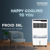 Hindware Smart Appliances Snowcrest Froid 38L Inverter Compatible Personal Air Cooler With Humidity Controller & Ice Chamber (Black & White)