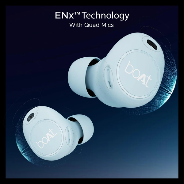 boAt Airdopes 121V2 Plus TWS Earbuds with 50 HRS Playtime| 10mm Drivers | Beast Mode (50ms) (Marine Blue) - Aquamarine Blue