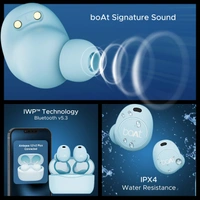 boAt Airdopes 121V2 Plus TWS Earbuds with 50 HRS Playtime| 10mm Drivers | Beast Mode (50ms) (Marine Blue) - Aquamarine Blue