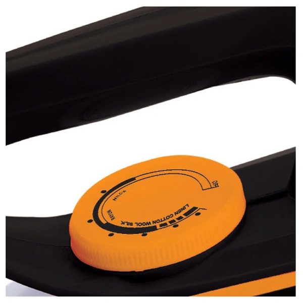 McCoy Mercury Electric Dry Iron with Non-Stick Soleplate 1000Watts (Black & Orange)