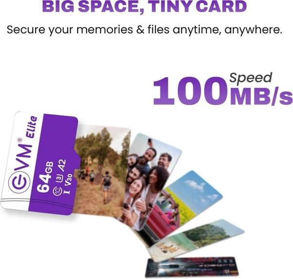 EVM Elite 64GB Micro SD HC CLASS 10 100MB/S - 64 GB