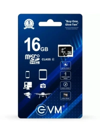EVM Micro SD Card 16GB SD HC Class 10 100 MB/S (BLACK) - 16 GB