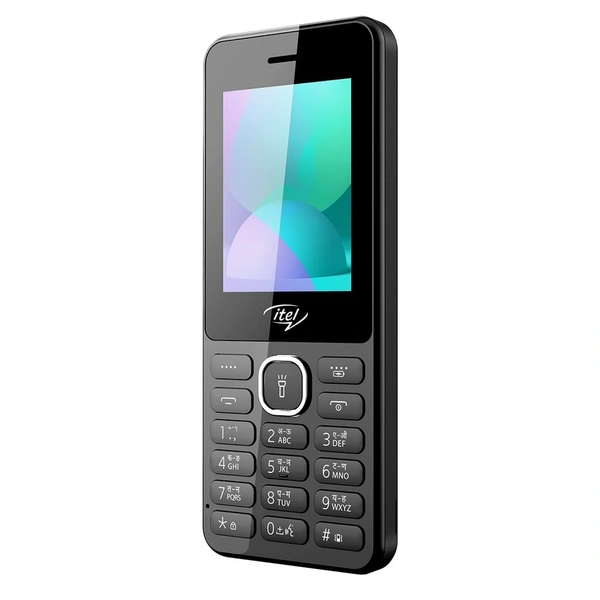 Itel itel it5262 | 2.4 inch Big Display with Premium Glass Like Back Design, 2000 mAh Battery, Auto Call Recording and Type C Charger (Black) - Black