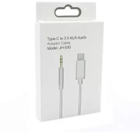 VEV JH-030 | USB Type C Cable 1 m 3.5mm Type C Male Stereo Audio Aux Cable for all Smartphones | (White)