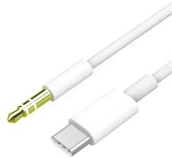 VEV JH-030 | USB Type C Cable 1 m 3.5mm Type C Male Stereo Audio Aux Cable for all Smartphones | (White)