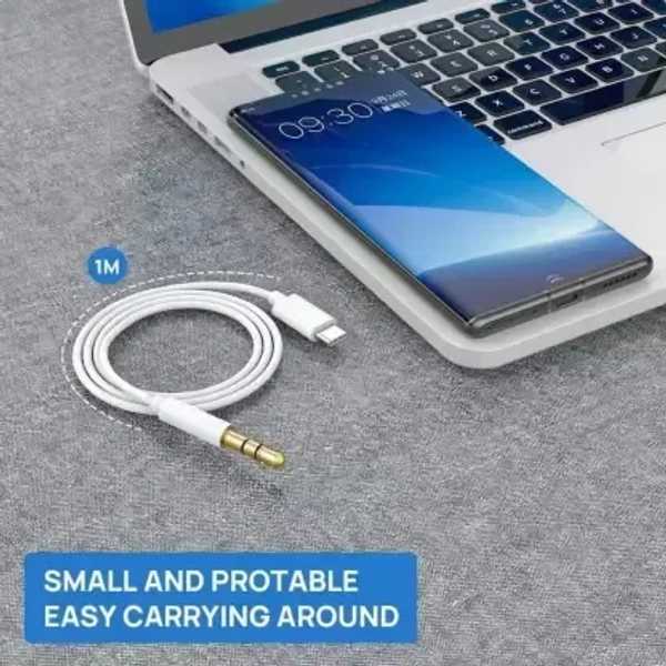 VEV JH-030 | USB Type C Cable 1 m 3.5mm Type C Male Stereo Audio Aux Cable for all Smartphones | (White)