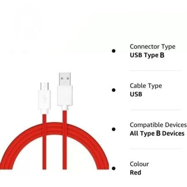MORBI Morbi (U-10) Fast Micro USB Cable 65W Super Durable Data Cable Super Vooc Support | Quick Charge Cable Speed | Strong High Speed Cable (RED)