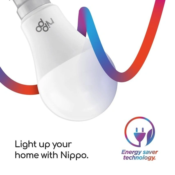 Nippo 9W LED Bulb Base 22, Cool Day Light, Voltage Surge Protection, High Energy Savings - 9 Watts