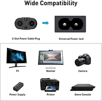 Shreyam SE - 055 Philips Cord 2 PIN Universal Replacement AC Power Cord Cable Wire for LED TV, Play Station, Printer, Laptop PC Notebook Computer, Tape Recorder, Camera| 1.5 Meter (Black)