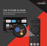 VEV Airtel Xstream Voice Assistant Remote Compatible For Airtel Xstream Set-Top Box Remote Control With Netflix Function (Black)