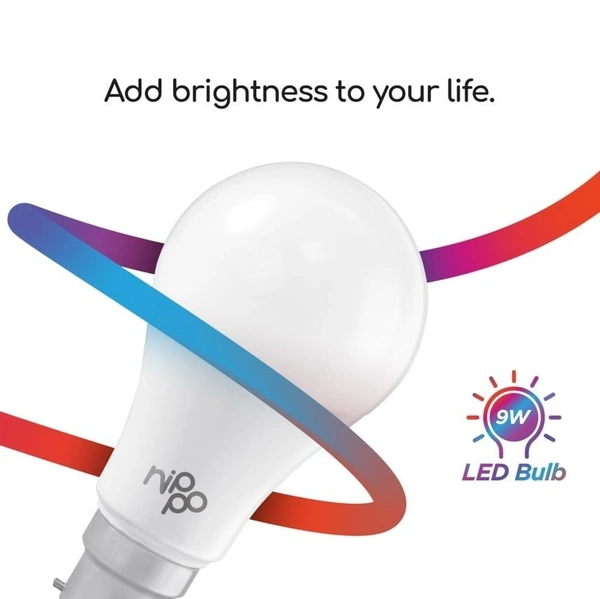 Nippo 9W LED Bulb Base 22, Cool Day Light, Voltage Surge Protection, High Energy Savings - 9 Watts
