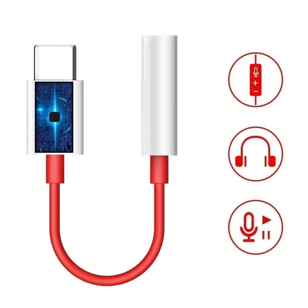 Morbi D-9 Type-C TO 3.5mm Jack Audio Converter Cable (Red)