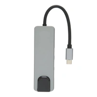 VEV USB C HUB, USB C Hub Multiport Adapter 5Gbps Transfer PD Charging Port 3D Display for Projector for TV for Monitor - Gray
