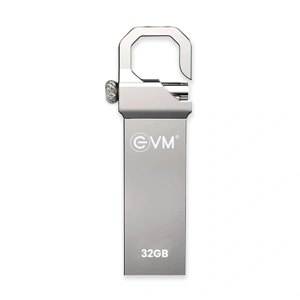 EVM EnStore 32 GB Metal USB 2.0 Flash Drive - High Read Speeds up to 15MB/s & Write Speeds up to 8MB/s - Durable Metal Casing - Ideal for Data Transfer & Storage - (EVMPD/32GB) - 32 GB
