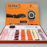 ULTRA Ultra 3 Smart Watch With 7 in 1 Straps 2.01 Infinite Display BT Calling Sports Mode Fitness 7 Belt for Men & Women Smartwatch (7 Multicolor Strap, Free Size)