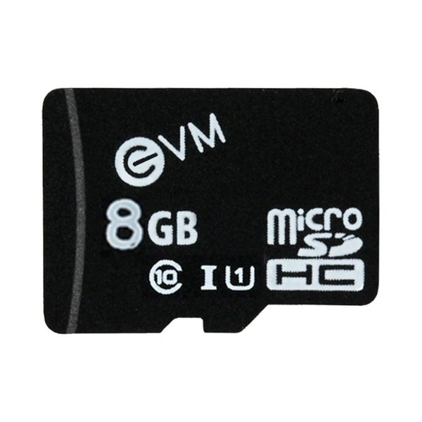 EVM Micro SD Card 8GB SD HC Class 10 100 MB/S (BLACK) - 8 GB