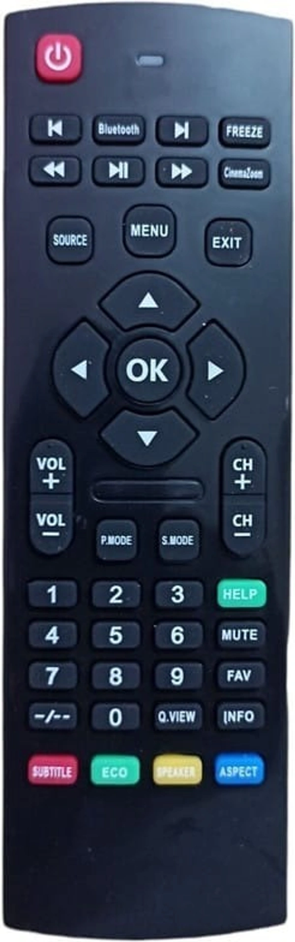 VEV Akai & Croma LED TV Remote Compatible For Akai & Croma TV Remote | Features Bluetooth Connectivity & Dedicated "CinemaZoom" Button (BLACK)