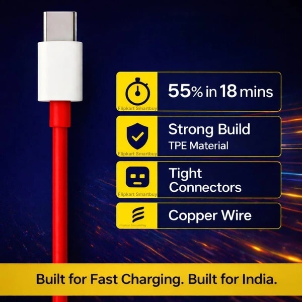 MORBI Morbi (U-10) Type-C Cable 65W Super Durable Data Cable Super Vooc Support | Quick Charge Cable Speed | Strong High Speed Cable (RED)