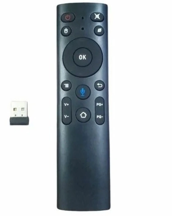 VEV Universal AIR Mouse Dongle Voice Smart Remote | 2.4G Wireless With Voice & Mouse | Motion Sensing Air Mouse Remote | Compatible For Android Smart TV Box With Voice Supported (BLACK)