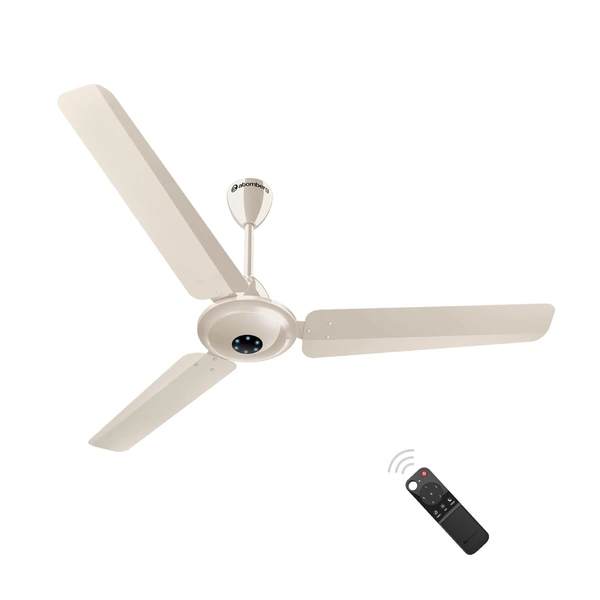 Atomberg atomberg Ikano 1200mm BLDC Ceiling Fan with Remote Control | BEE 5 star Rated Energy Efficient Ceiling Fan | High Air Delivery with LED Indicators | 2+1 Year Warranty (Gloss Black) - Gloss Ivory