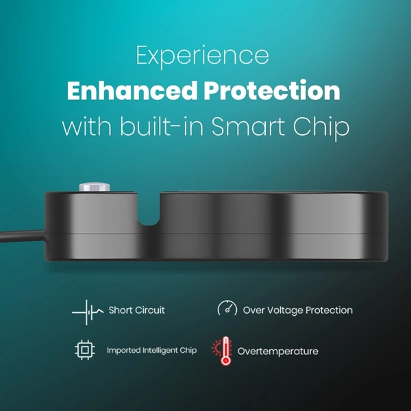 Portronics Power Plate 5 1500W Power Converter with USB Charger & Mobile Holder 3AC Socket + 3USB Ports, 2 m Cord Length (Black)