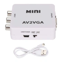 Honeycom AV to VGA Adapter, TV Set-Top Box Audio Video Converter (White)